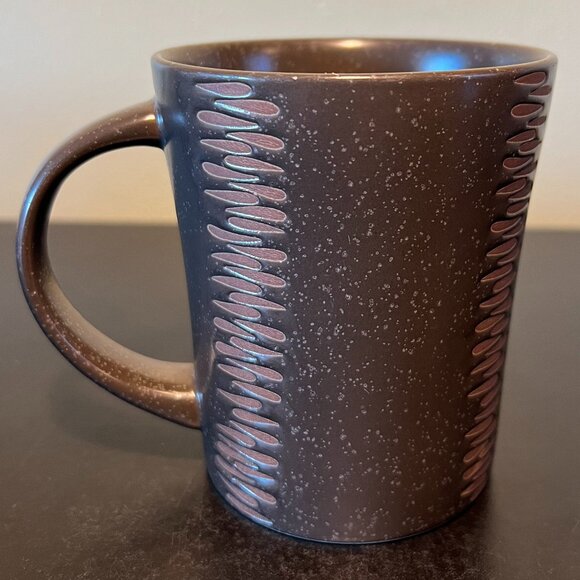 Vintage Pfaltzgraff MATIKA SHALE Incised Stoneware Mug in Brown w/Speckles - Picture 1 of 11